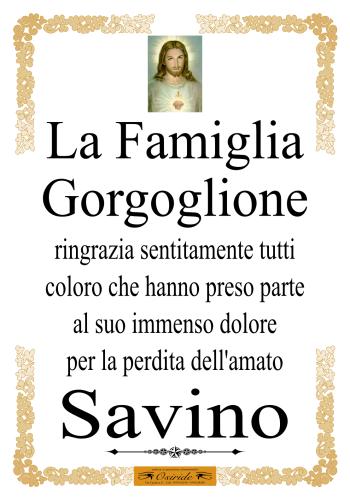 Ringraziamento  Savino Gorgoglione