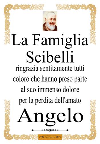 Ringraziamento Angelo Scibelli