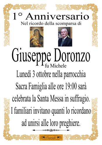 Anniversario Giuseppe Doronzo