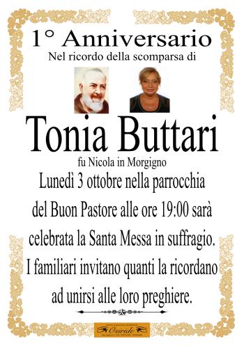 Anniversario Tonia Buttari